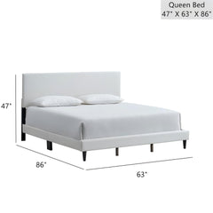 Baron G00709-QB-UP Queen Bed ( Mattress Not Included), White