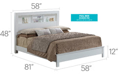 Transitional Style Full Bed In Crisp White