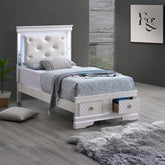 Verona G6735B-TSB Twin Bed ( Mattress Not Included), Pearl White