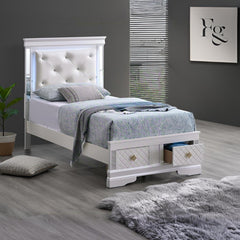 Verona G6735B-TSB Twin Bed ( Mattress Not Included), Pearl White