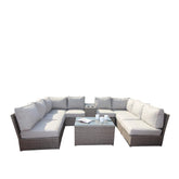Fully Assembled 6-Seat Patio Wicker Sectional with Cushions