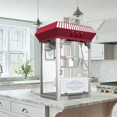 Commercial Popcorn Maker Machine,12 Ounce Kettle Stainless Steel Commercial Popcorn Machine with Tempered Glass,Warming Deck, 800W Countertop Popcorn Popper for Parties XH-P828