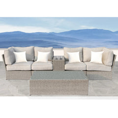 4-Seat Outdoor Wicker Conversation Set with Cushions – Fully Assembled