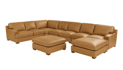 Leather Match Large Seating Modular Sectional