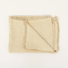 Stonewashed Linen Woven Throw Blanket with Fringe – 52X68"