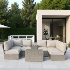 Outdoor 4-Person Sofa Seating Group – Pre-Assembled with Cushions