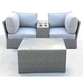 2-Person Wicker Seating Set with Cushions, Fully Assembled