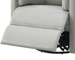 Sagen Gray Faux Leather Glider Recliner with Swivel