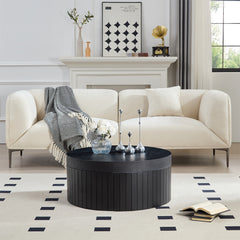 Modern Round Coffee Table with Storage Accent Tea Table for Living Room Bedroom Office Apartment