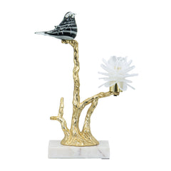 Aluminum Candle Holder with Marble Stand, 8x5x15"