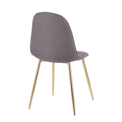 Pebble Contemporary Chair in Gold Steel and Charcoal Fabric by LumiSource - Set of 2