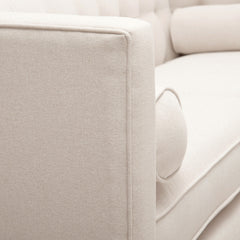Jack 84" Modern Tuxedo Tufted Sofa, Sky Neutral Beige Polyester