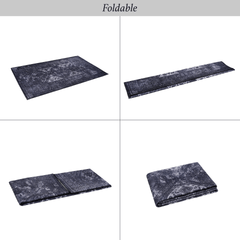 MAVAL Black Washable Rug 6x9 Area Rug (Black+Gray, 6' x 9')