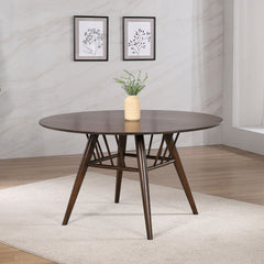 Shirley Dark Walnut Round Dining Table