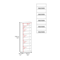 Leto Wall Mounted Shoe Rack With Mirror, Single Door, Capacity For Ten Shoes Natural Oak