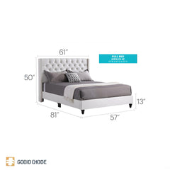 Chic Transitional Full Bed In Bright White