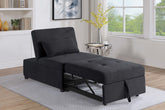 Contemporary Black Color Sleeper Sofa Chair Pillow Plush Tufted Seat 1pc Convertible Sofa Sherpa Fabric Couch Pull out Seat