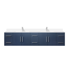 Navy Blue Double Bath Vanity 84 in. W x 22 in. D, Cultured Marble Top, and Faucet Set