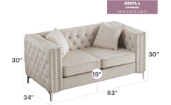 Glory Furniture Paige G827A-L Loveseat , IVORY