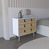 Huna Dresser, Modern 3-Drawer Unit with Handles