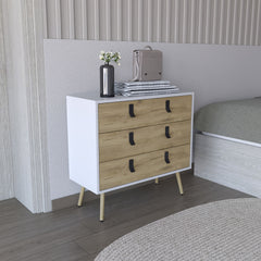 Huna Dresser, Modern 3-Drawer Unit with Handles