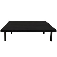 Bedroom Furniture King-Size Upholstered Platform Bed Base, Metal Bed Frame, Black