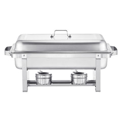 8 Qt 2 Pack Rectangle Chafing Dish Buffet Set Full Size Pan Stainless Steel