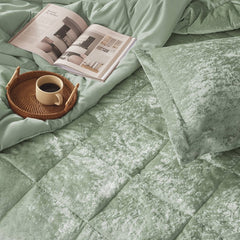 4PCS King/Cal King Velvet Duvet Cover Set with Throw Pillow