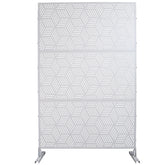 Outdoor & Indoor Privacy Screen Metal Privacy Screen 76" H×48" W, Freestanding Decorative Privacy Screen for Deck Balcony Patio, Privacy Fence Panels for Outside Lawn Garden PS116 WHITE