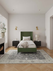 Twin Bed in Moss Green