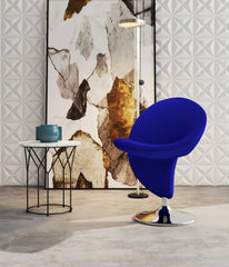 Swivel Lounge Chair in Blue