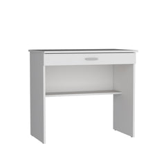 Montana Storage Desk, Spacious Stylish with Drawer and Shelf, White