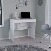 Montana Storage Desk, Spacious Stylish with Drawer and Shelf, White