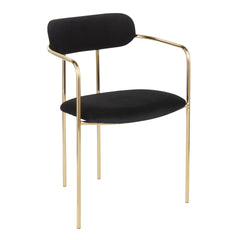 Demi Contemporary Chair in Gold Metal and Black Velvet by LumiSource - Set of 2