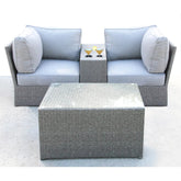 Fully Assembled All-Weather Wicker 2-Person Sectional Seating Group with Cushions