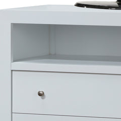 Elegant White Transitional Media Chest