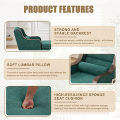 UNITED WE WIN Oversized Chaise Lounge Indoor,Fabric Single Sofa Bed with Wide Seat,Upholstered Lazy Sleeper Armchair,Reading Couch Set for Living Room,Bedroom