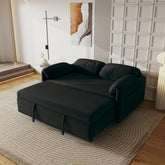 Sofa Centric Design: 54-Inch Velvet Sofa Bed with Dual Purpose - A Stylish Black Retractable Bed for Your Living Room
