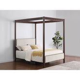 Tova Rust Brown Metal Eastern King Canopy Bed