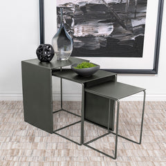 Vestal Grey 3-piece Rectangular Metal Table Set