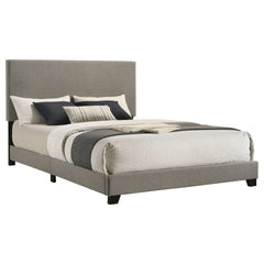 Efram Taupe Upholstered Queen Panel Bed