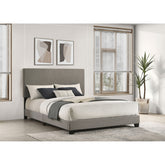 Efram Taupe Upholstered Queen Panel Bed