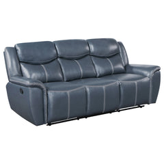 Stanwicke Blue Motion Reclining Sofa with Drop Down Table