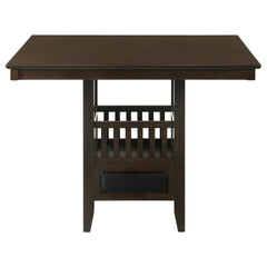 Finley Espresso Square Counter Height Table with Storage Pedestal