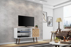 TV Stand in Natural and White