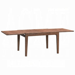 Walnut Finish 7pc Dining Set Extendable Dining Table and 6x Chairs Dark Gray Modern Kitchen Dining Wooden Furniture