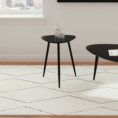 Xander Black Triangular Solid Wood End Table