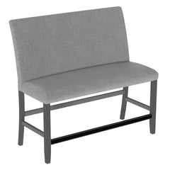 Gray Upholstered Bench With Back