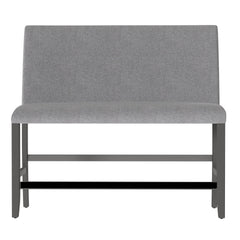 Gray Upholstered Bench With Back
