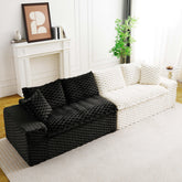 Luxury Color-Block Turtle Velvet Multifunctional Sofa - Arrangeable in Single Row, Side-by-Side or Facing Each Other, Stylish Living Room Furniture for Cozy Home Decor
